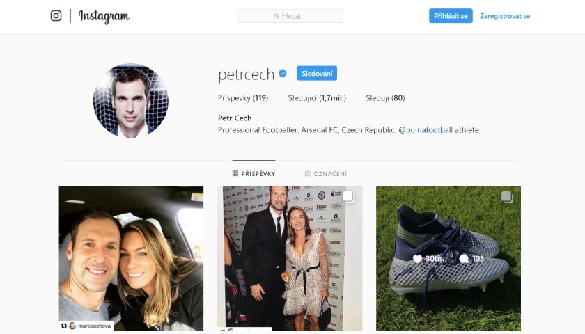 Instagram Petr Čech