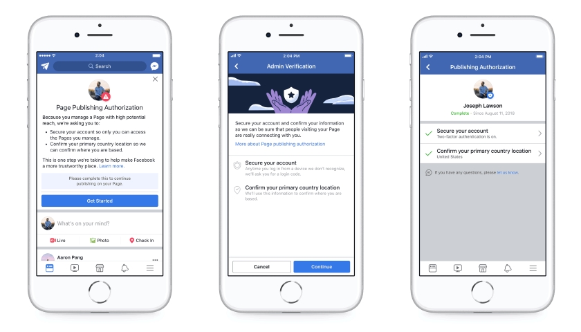 Facebook verification