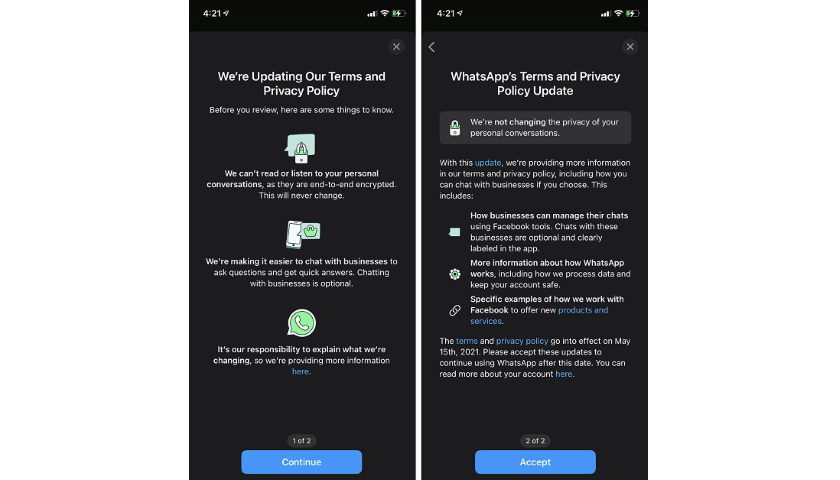 WhatsApp policy update