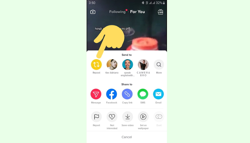 Co znamená funkce Repost na TikToku?