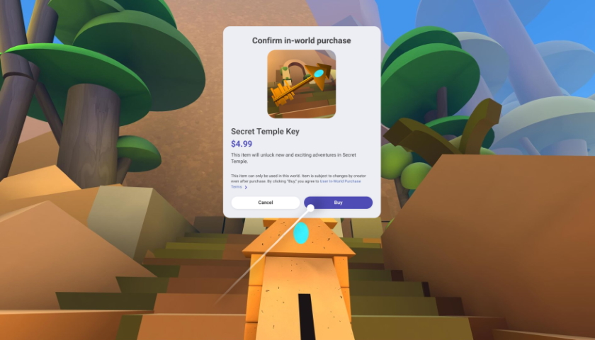 Meta metaverse VR program