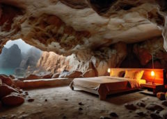 postel jeskyně